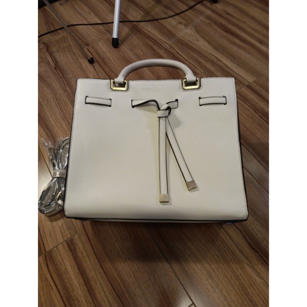 Simply Noelle white cream‎ handbag crossbody purse Bronze Accents Minimalist